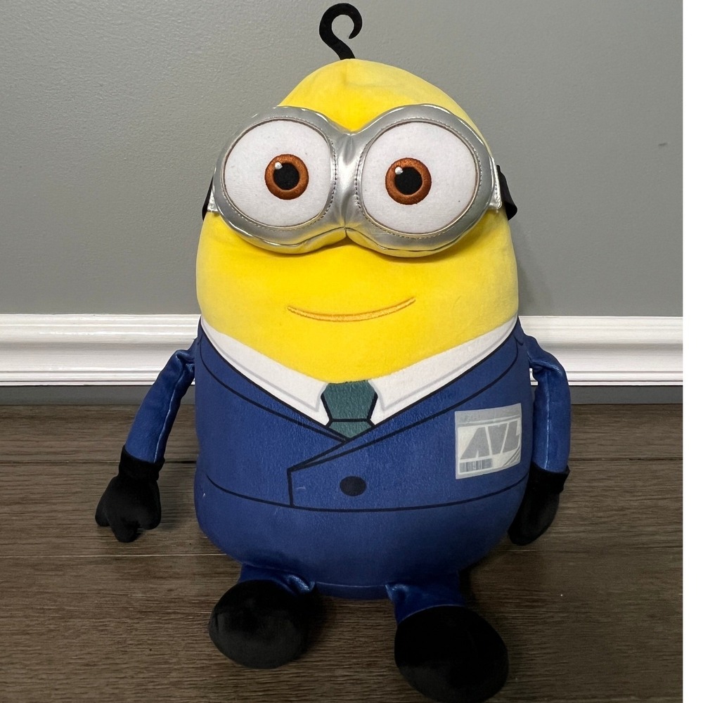 Despicable Me 4 Weighted Minion Plush Toy Blue AVL Suit Stuffed Animal 14"